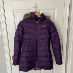 Purple Columbia Winter Jacket with Omniheat and Fur Hood